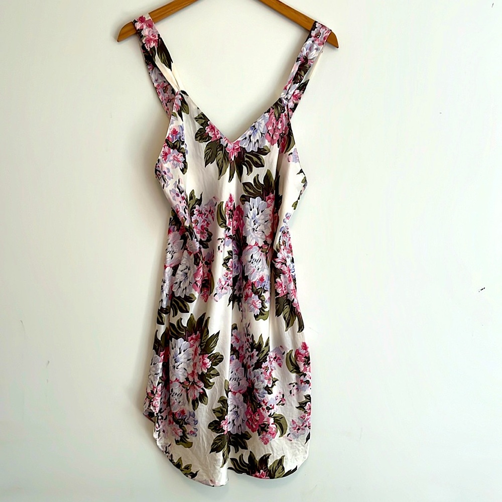 Vintage Silk&Satin Silk Floral Slip